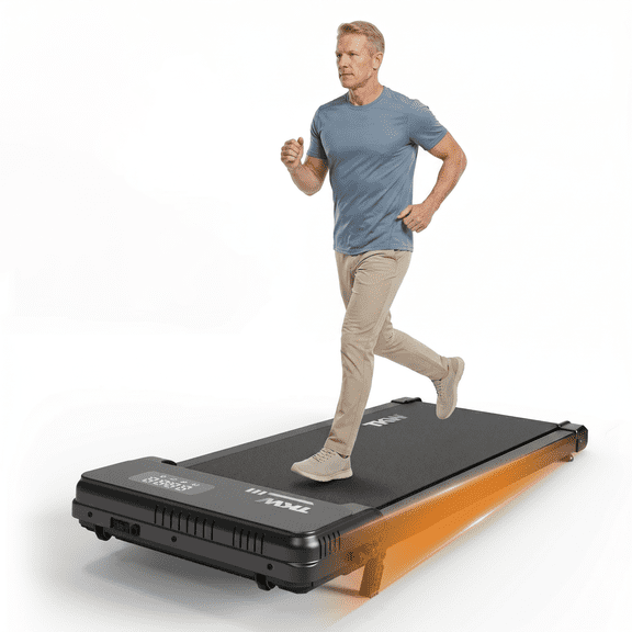TKW Lightweight Under Desk Walking Pad Treadmill, 220 lbs Weight Capacity, Low-Noise Motor Walking Pad, Portable Walking Machine with Remote Control, LED Display for Home Office Use