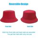 thumbnail image 3 of Bucket Hat for Women Men, Reversible Cotton Summer Sun Beach Cap Solid Color Style, 3 of 5