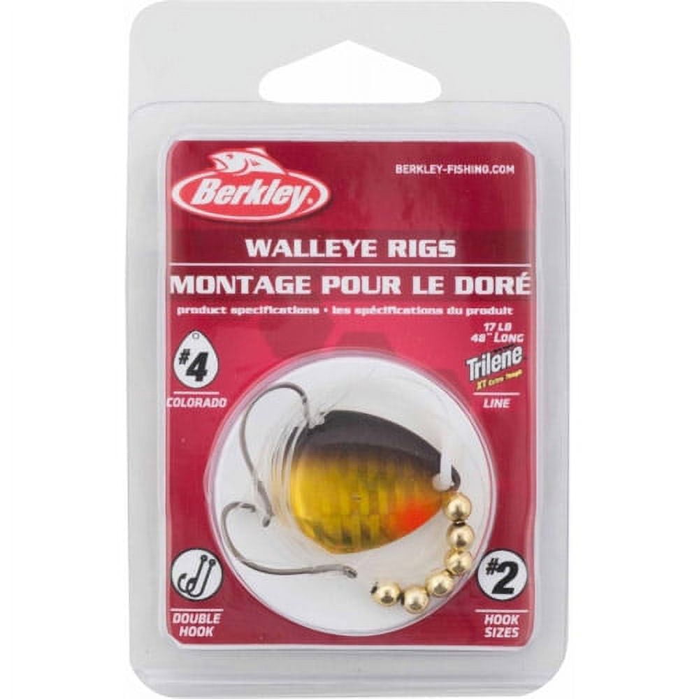 Berkley Walleye Mono Rig, Black Gold Colorado Blade, 4