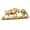 Golden 28x8x11.5cm, variant on Bear and Bull Statue Realistic Cattle Sculptures for Home Tabletop Bookcase Golden 28x8x11.5cm