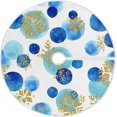thumbnail image 1 of FMSHPON Glittering SnowflakesWatercolor Circles Xmas Christmas Tree Skirt Stand Mat for Holiday Party Decoration Indoor Outdoor 48 inches, 1 of 6