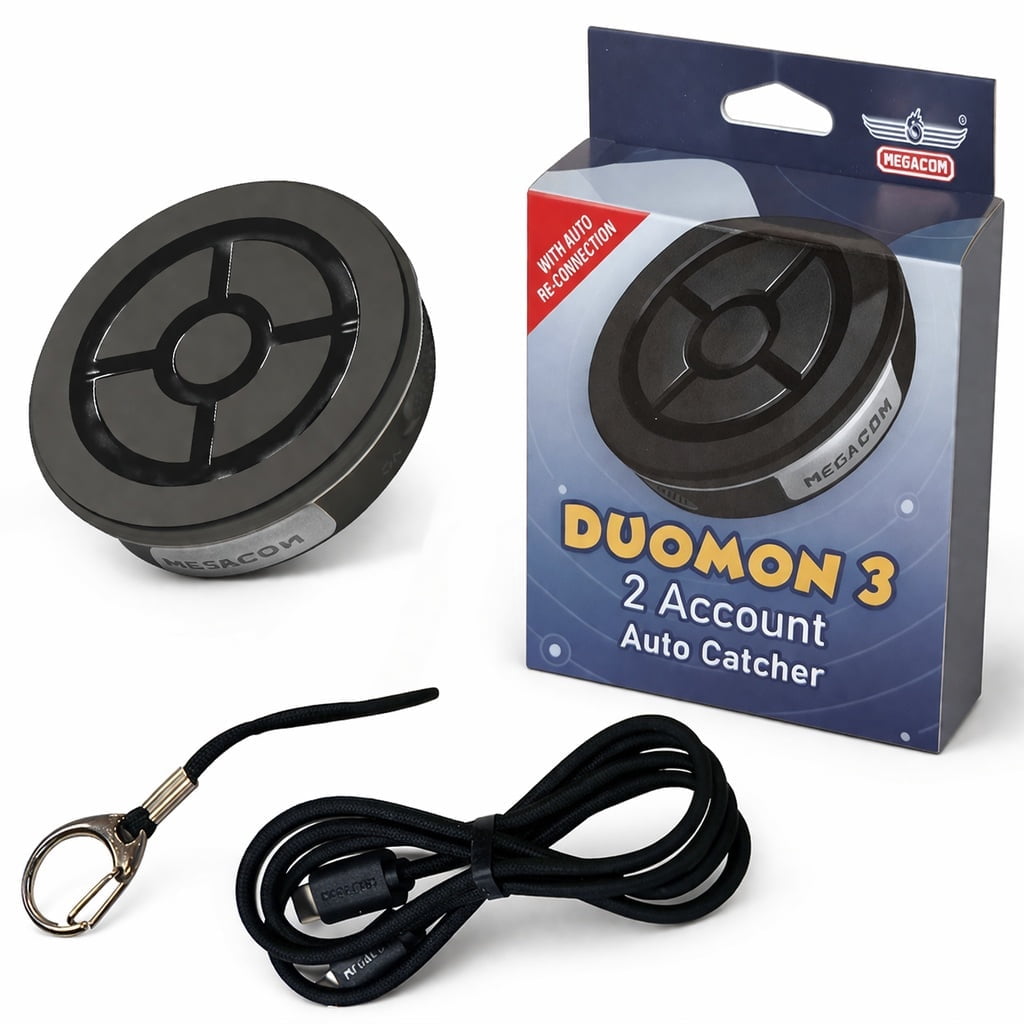 MEGACOM DuoMon3 Lite Dual-Account Auto Catcher, Auto-Reconnect, IPX7, USB-C Charging , Charging Dock NOT Included