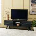 thumbnail image 2 of SAFAVIEH Esma Farmhouse 2 Shelf Rectangle Media Stand, Black (58.7 in. W x 15.2 in. D x 18.6 in. H), 2 of 15