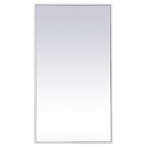 Home Decorative Modern Metal Frame Rectangle Mirror 20" X 36" In White