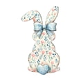 thumbnail image 5 of Easter Floral Bunny Door Hanger - 2D Wooden Welcome Sign with Bow, Rustic Spring Decor for Front Door, Porch & Farmhouse Holiday Display, 5 of 6
