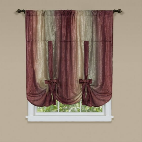 Ergode Ombre Window Curtain Tie Up Shade 50x63 - Burgundy