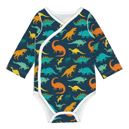 

Coaee Colorful Dinosaur for Soft Cotton Baby Long-Sleeve Bodysuit Girls Boys Bodysuit Romper