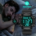 thumbnail image 6 of Men's Digital Sports Watch With Stopwatch/Alarm/Dual Time/ LED Backlight Outdoor Sports Waterproof Watch PU Strap Gifts for Man Christmas Gifts, 6 of 9