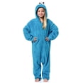 thumbnail image 3 of Sesame Street Unisex Kids' Character Hooded Union Suit Kigurumi Fleece Pajama - Cookie Monster Elmo Big Bird Oscar Grover, 3 of 7