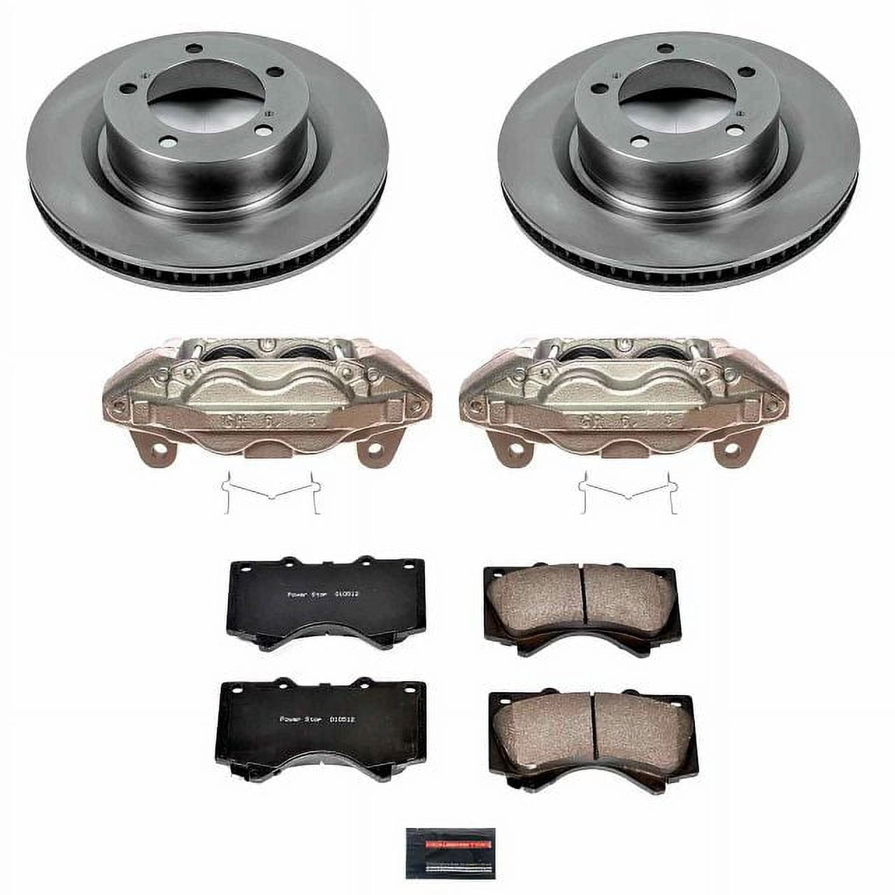 PowerStop Front Stock Replacement Brake Pad and Rotor Kit with Calipers Fits: TOYOTA Select Models KCOE2952B