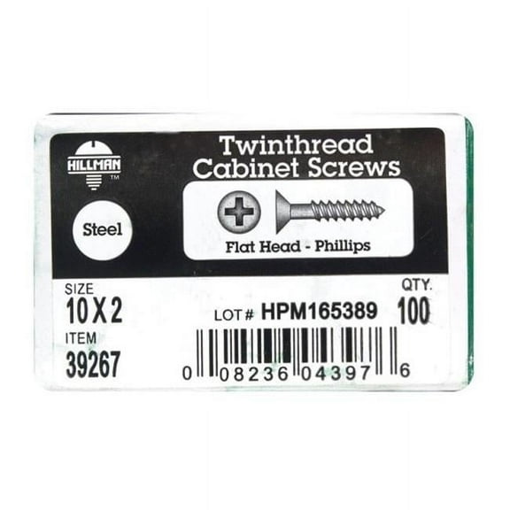 39267 10 x 2 in. Twinfast Cabinet Screws