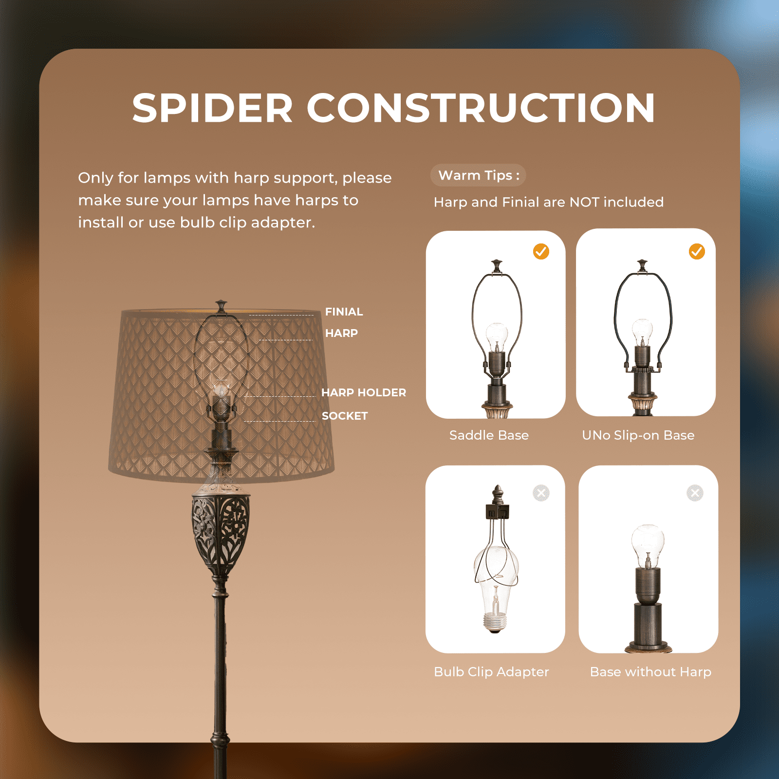 Small Arrow Etched Metal Lampshade in Antique Copper and Gold Dual-Tone 14x16x11 Spider Fitter Perfect for Floor Lamp Shade and Table Lamp Shades