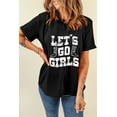 thumbnail image 6 of Women's 'LETs Go Girls' Black Crew Neck Graphic T Shirt - [ZhiHiMeRi] | (US 20-22)2XL, 6 of 6