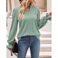 thumbnail image 3 of Alsol Lamesa Blouses for Women Long Sleeve V Neck Tunic Tops Casual Fall Shirts, 3 of 6