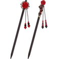thumbnail image 1 of 2 Pieces Japanese Chinese Hair Stick Retro Wooden Hairpin Flower Hair Chopsticks Handmade Wooden Hair Stick Classic Hair Chopstick Hair Pins for Long, 1 of 4