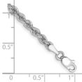 thumbnail image 2 of 14k White Gold Solid 3.25mm Regular Rope Bracelet 7 Inch Lobster Claw Link Bracelet for Women, 2 of 2