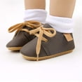 thumbnail image 2 of Baby Boys Girls Shoes Lace Up Leather Infant Sneakers Non Slip Rubber Sole Newborn Loafers Toddler First Walker Crib Shoes, 2 of 6