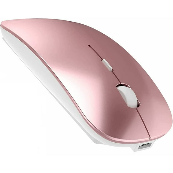 Wireless Bluetooth Mouse For Macbook Pro/Air/Mac/Ipad/Laptop/Desktop/Mac/Pc/Computer/Mobile - Portable Slim Quiet Office Mouse With Usb-C Adapter 2.4Ghz Wireless Mouse