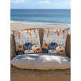 thumbnail image 5 of Outdoor Pillows Waterproof, Orange Blue Fall Bedding Throw Pillows with Insert for Couch Sofa Bed, Thanksgiving Pumpkin Maple Leaf Grey Plaid 16x16 Inch Pillowcases Decorative Patio Pillow Set of 1, 5 of 8
