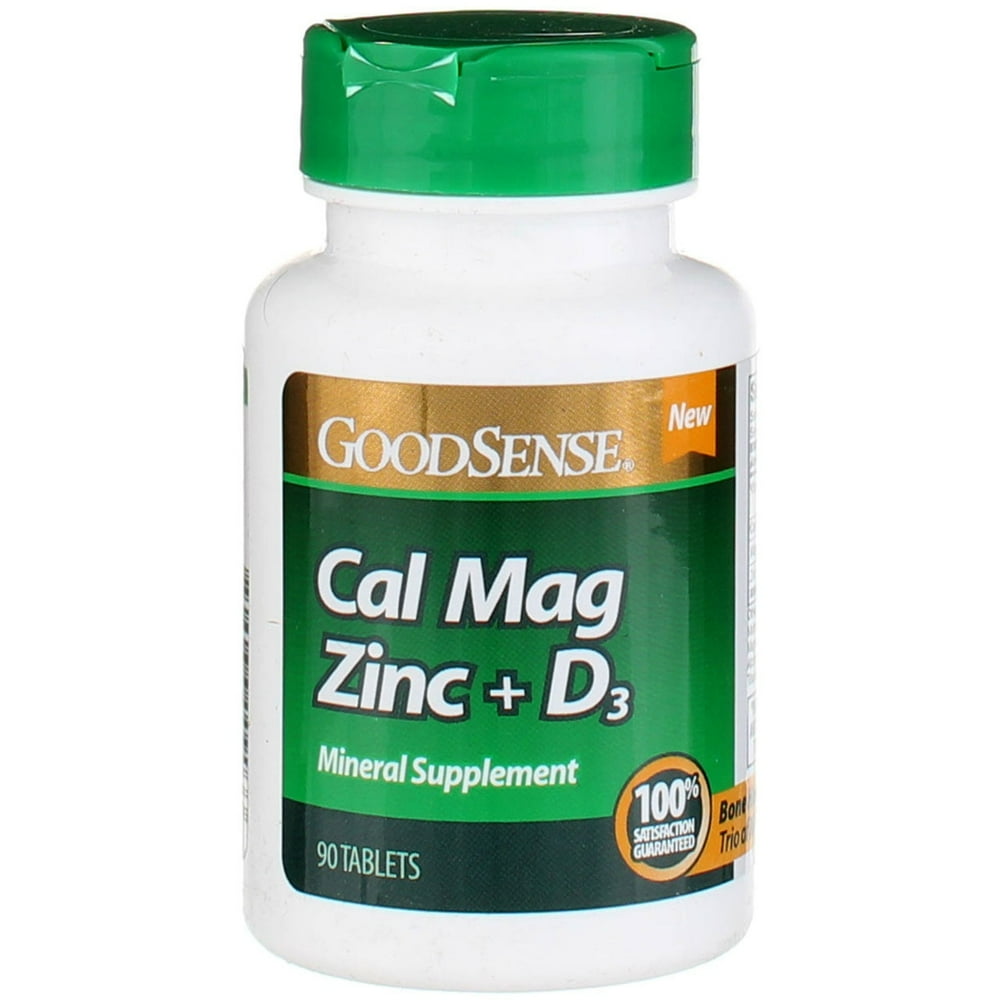 GoodSense Calcium Magnesium Zinc + D3 Mineral Supplement Tablets, 90 Ct