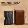 thumbnail image 2 of Wallets for Men - Slim Money Clip Mens Wallet – Leather RFID Blocking Thin Bifold Minimalist Wallet Front Pocket w/Luxury Gift Box, Credit Card Holder 10 card slots, 1 ID Window Slots, 2 of 7