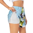 thumbnail image 3 of Lsque Bluey Printed Women's Running Shorts with Liner Pockets,Elastic Quick Dry Workout Athletic Gym Yoga Shorts,Womens High Waist Shorts-Small, 3 of 9