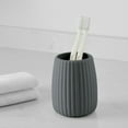 thumbnail image 5 of Mainstays Rubberized Plastic Ribbed Toothbrush Holder, Grey, 5 of 7