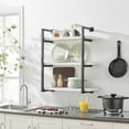 thumbnail image 5 of Danya B. Modern 3-Tier Hanging Bracket Wall Shelves in Black Metal and White Birch Finish, 5 of 12