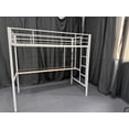 thumbnail image 4 of Tamaño individual size loft cama con grande escritorio y almacenamiento estantes-stairs safety guardrail space-saving para para niños y adults in sala de estar o dormitorio (negra y brown), 4 of 6