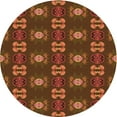 thumbnail image 1 of Ahgly Company Machine Washable Indoor Round Transitional Saffron Red Area Rugs, 8' Round, 1 of 7