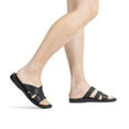 thumbnail image 2 of Lucas - Leather Open Toe Slide Sandal | Black, 2 of 4