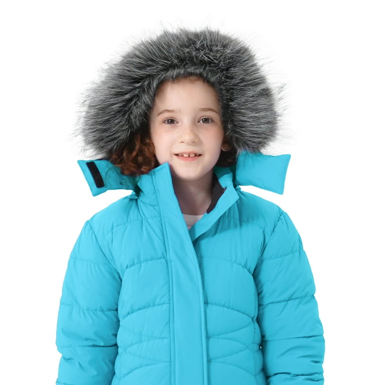 Wantdo Girl s Coat Warm Winter Coat Insulated Winter Puffer Jacket with Hood Light Blue 6 7 Walmart
