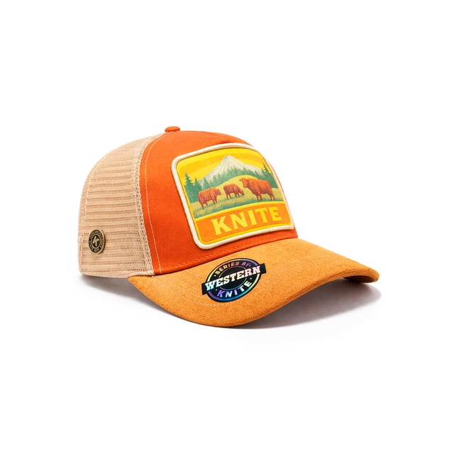 Knite Gorra para Hombre Trucker Western Suede Visera Gamuza Pines Ajustable