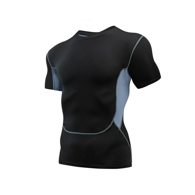 Fashnice T-Shirt de Sport pour Homme à Manches Courtes, Chandails de Compression, Hauts d'Été Unis, Évacuation de l'Humidité, T-Shirt de Gym en Maille 2TG