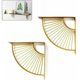 thumbnail image 2 of Juego de 2 soportes para estante triangulares flotantes de metal dorado en forma de abanico, soportes de pared, soporte para estante, estante de esquina resistente, para el hogar, oficina,, 2 of 5