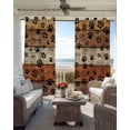thumbnail image 3 of Burnt Orange Brown Blackout Curtains 96 Inch Length 2 Panels Set, Farmhouse Dog Paw Vintage Full Shading Curtains for Windows, Blackout Curtains for Bedroom Living Room 52"x96", 3 of 8