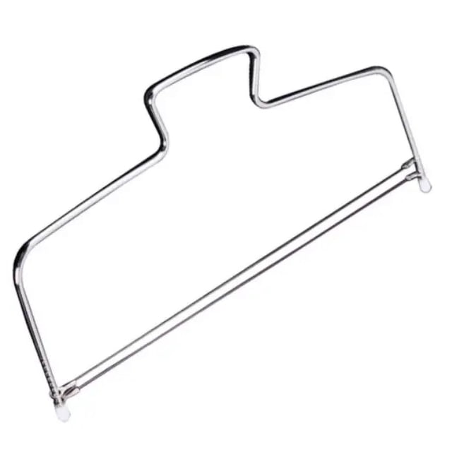 Rebanador y nivelador de pasteles ajustable de 2 capas, acero inoxidable (uno plateado)