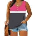 thumbnail image 2 of JGGSPWM Plus Size Tank Tops for Women Summer Sleeveless Henley Casual Button Down Tunics T Shirts Dark Gray 4XL, 2 of 5