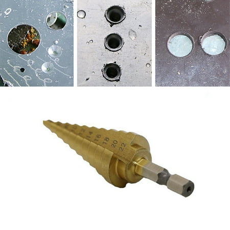

CYMMPU Tools Bit Hole Cutter for Sheet Metal 4-22Mm Hss 4241 Hex Titanium Cone Drill