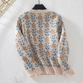 thumbnail image 5 of Aocisk Chandail à Manches Longues pour Femmes, Col Rond, Imprimé Automne, Mignon, Tricoté, Décontracté, Confortable, Haut d'Hiver Beige m, 5 of 5