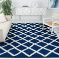 thumbnail image 4 of SAFAVIEH Dallas Jerrie Geometric Shag Area Rug, Navy/Ivory, 8' x 10', 4 of 6