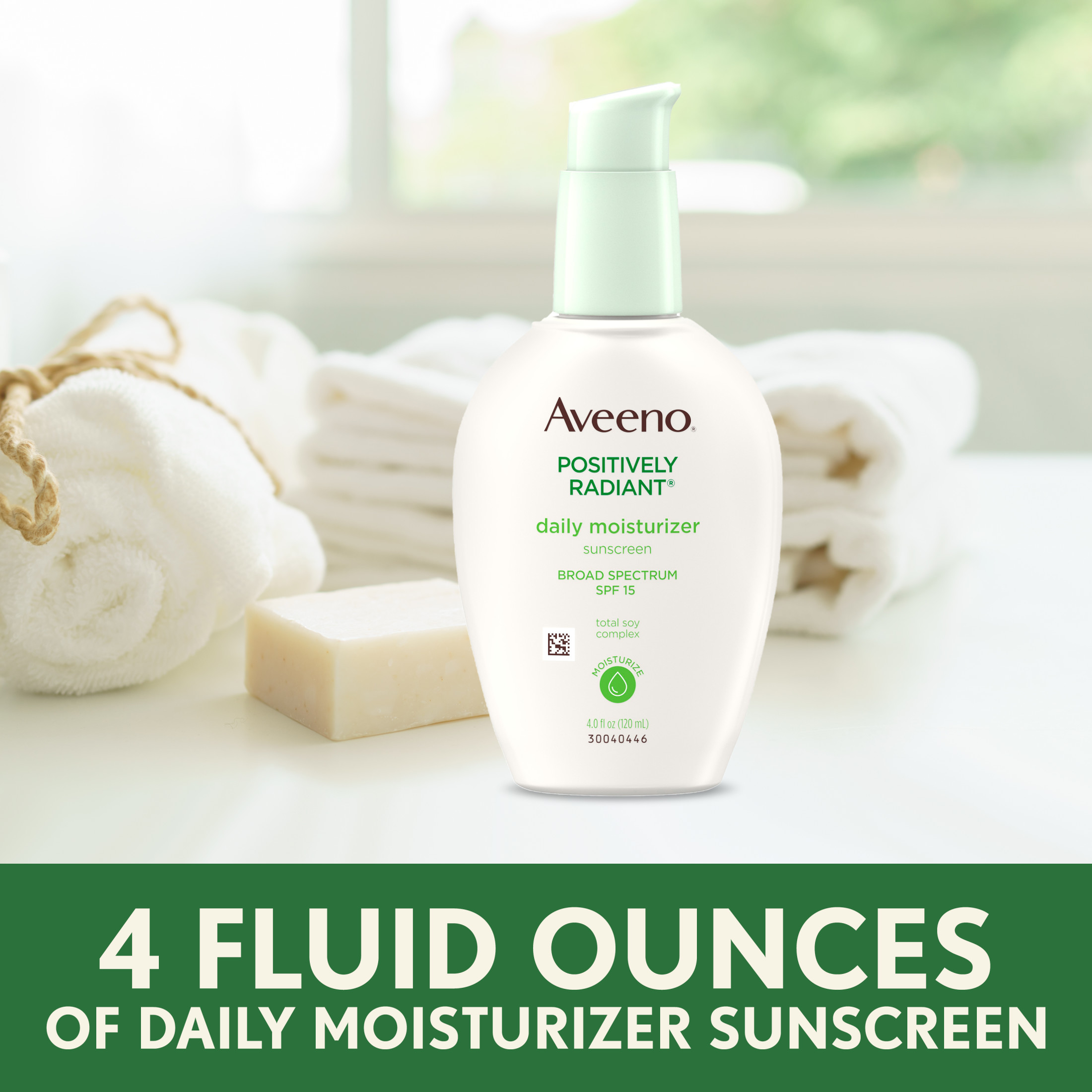 Aveeno Positively Radiant Daily Face Moisturizer SPF 15, Skin Care, 4 fl. oz - image 5 of 16