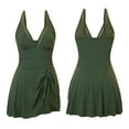 thumbnail image 2 of Vetsdori 1 Piece Swimsuits for Women Tankini Solid Color Swimwear Tummy Control Tummy Control,Skirt Trajes De Bano Mujer Padded Ladies Bath Suits Outfits, 2 of 9