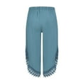 thumbnail image 5 of SnnmBlm Trousers Ladies Culottes for Women Gaucho Outfit Cropped Summer Pants Blue 3XL, 5 of 5