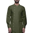thumbnail image 4 of Atasi Mandarin Collar Mens Kurta Shirt Solid Cotton Flex Long Kurta For Boys-XXXX-Large, 4 of 6