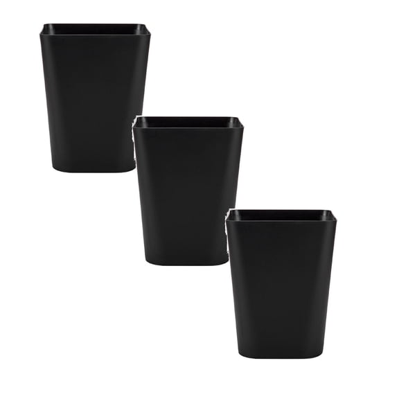 HWHCGZ 3-Pack Small Trash Can Bathroom Wastebasket Garbage For Bathroom Kitchen Office Countertop Under (Black)
