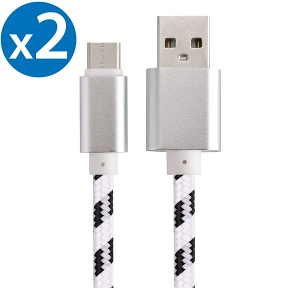 2x 3FT USB Type C Cable Fast Charging Cable USB-C Type-C 3.1 Data Sync Charger Cable Cord For Samsung Galaxy S9 S9  Galaxy S8 S8 Plus Nexus 5X 6P OnePlus 2 3 LG G5 G6 V20 HTC M10 Google Pixel XL