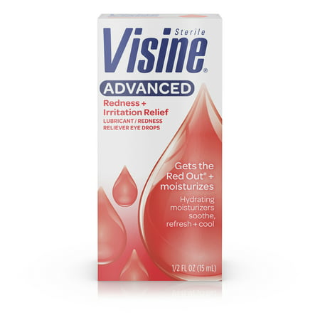 Visine Advanced Redness + Irritation Relief Eye Drops, 0.5 fl. (Best Dry Eye Drops)