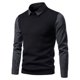 thumbnail image 1 of Hombres Casual Botones Pullover Empalme Turndown Stripe Fake Two Sweater Pompotops oipoqjl19699, 1 of 9