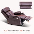 thumbnail image 5 of MCombo Large Electric Power Lift Recliner Chair with Extended Footrest for Big and Tall Elderly People, Hand Remote Control, USB Ports, Faux Leather 7426 (Dark-Brown), 5 of 7